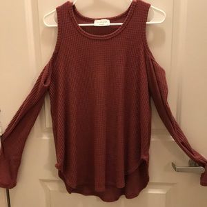 Open shoulder sweater